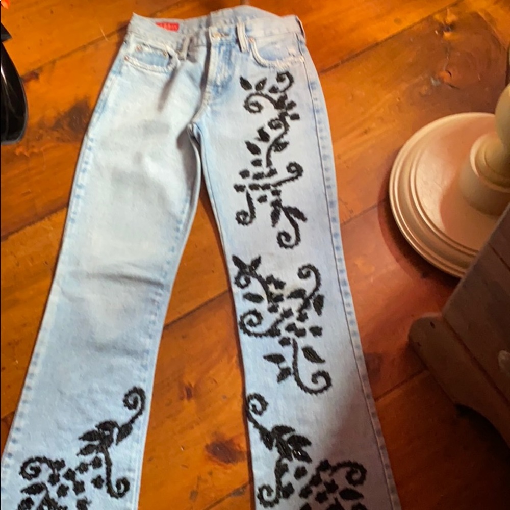 Boutique one of a kind Jeans with embellishments